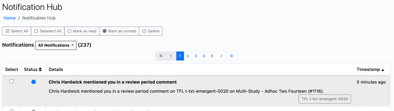 Hub Notification from a Mention